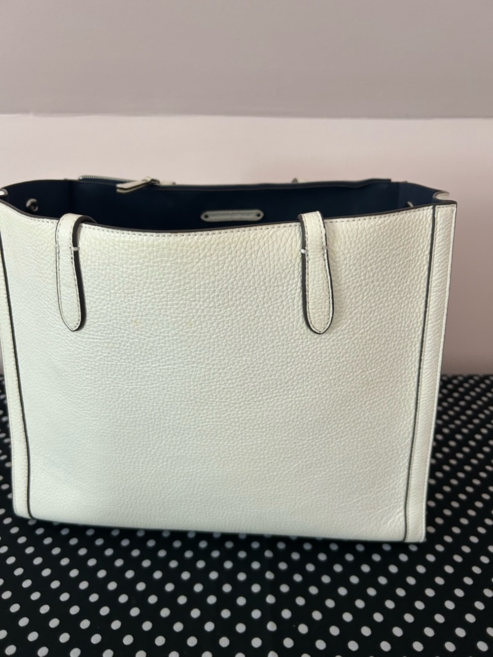 Classic White Leather Tote Bag